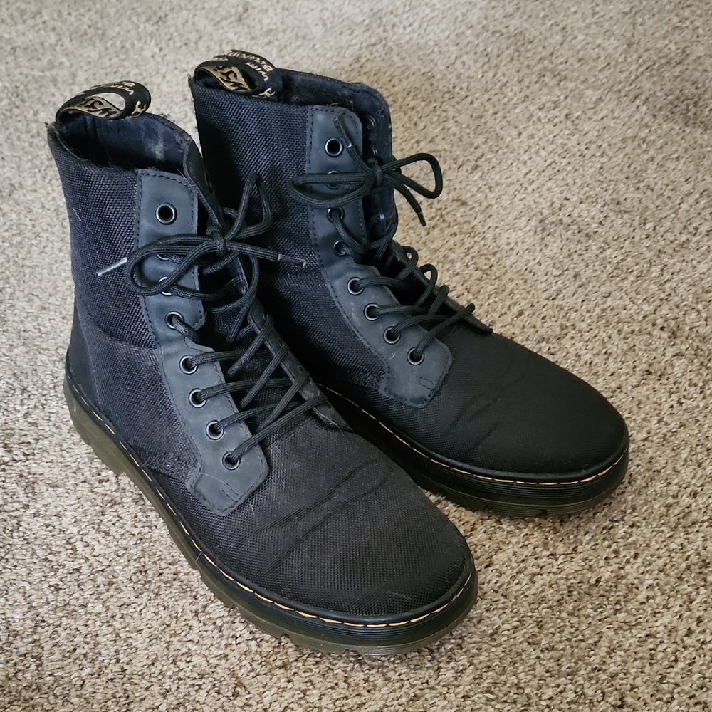 Dr. Martens Black Canvas Lace-Up Boots